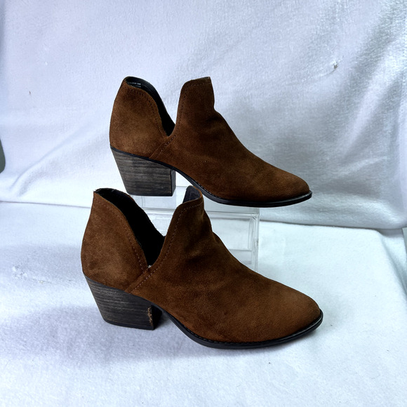 Steve Madden Booties Womens 10M Adelphie V Cut Western Booties Brown Suede - Picture 5 of 11